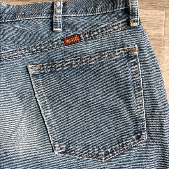 Vintage Rustler Denim Frayed Hem Mini Skirt - Picture 3 of 5